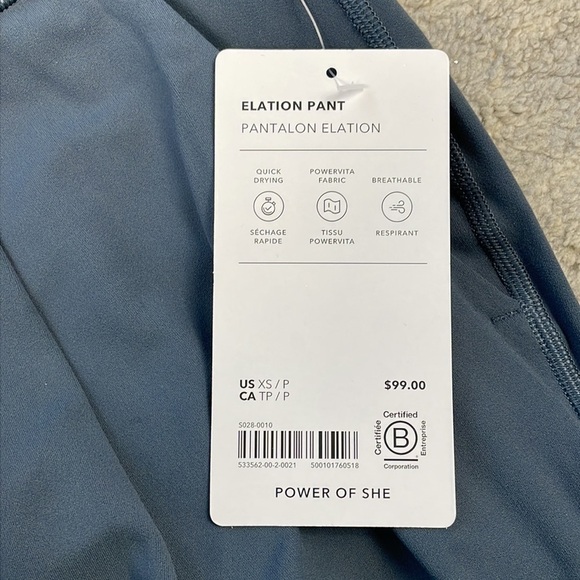 NWT Athleta Elation Pant Granite Blue Butter Soft Comfy Low Impact Yoga Sz XS - Picture 10 of 13